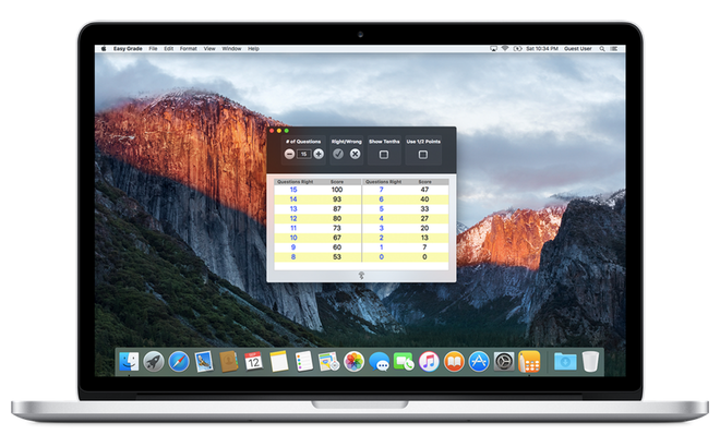 Easy Grade on a MacBook